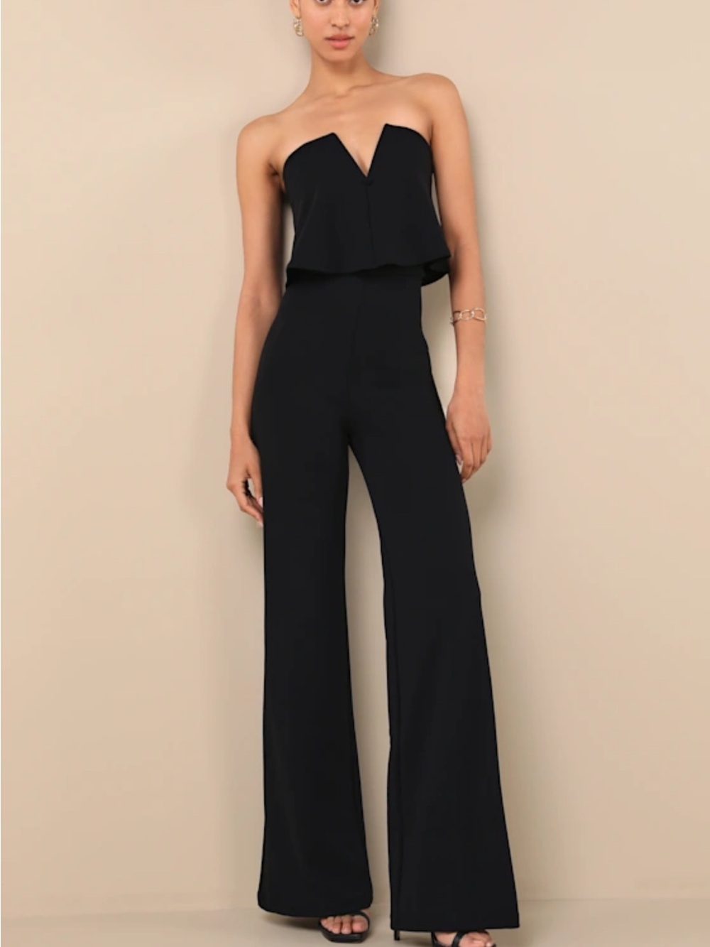 Lulus Power of love strapless jumpsuit XS